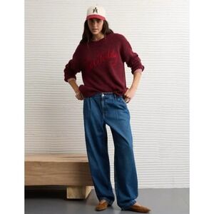 American Eagle Woah So Soft Crewneck Sweater‎ Womens XL Hot Toddy Oversized